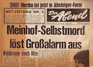 Bild des Verkufers fr Der Abend. Not-Zeitung Nr. 3. Berlin, 31. Jahr, Nr. 104 vom Montag, den 10. Mai 1976. zum Verkauf von Antiquariat Carl Wegner