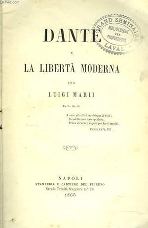 Seller image for DANTE E LA LIBERTA MODERNA for sale by Le-Livre