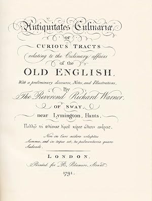 Seller image for Antiquitates Culinariae or Curious Tracts Relating to the Culinary Affairs of the Old English for sale by Badger Books