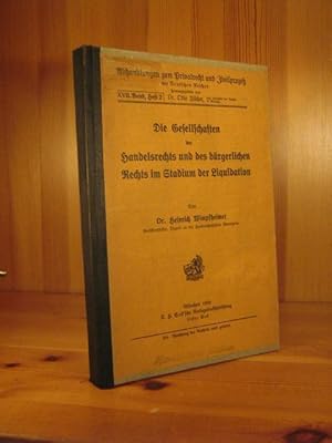 Bild des Verkufers fr Die Gesellschaften des Handelsrechts und des brgerlichen Rechts im Stadium der Liquidation (= Abhandlungen zum Privatrecht und Zivilproze des Deutschen Reiches, Bd. 17, H. 2). zum Verkauf von Das Konversations-Lexikon