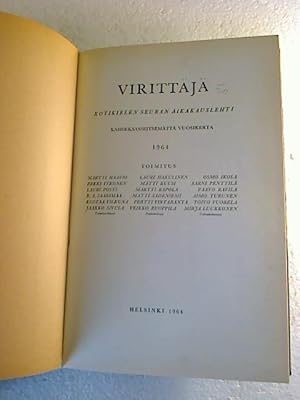 Virittäjä - 1964 / - Kotikielen Seuran Aikakauslehti.