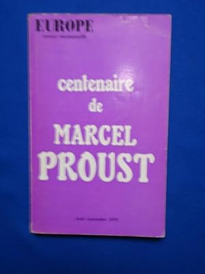 Centenaire de Marcel Proust. Aout-Septembre 1970