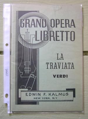Seller image for Grand Opera Libretto. La Traviata. Opera in Three Acts. for sale by Monkey House Books