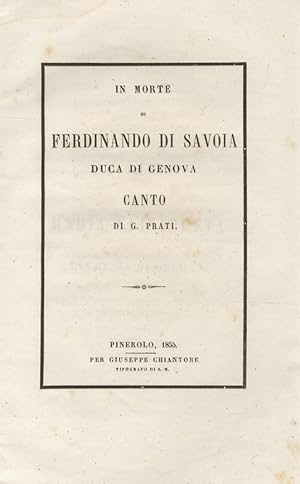In morte di Ferdinando di Savoia, duca di Genova. Canto.