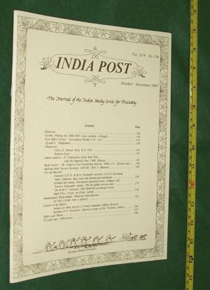 INDIA POST: The Journal of the India Study Circle for Philately - Volume 31/4 No. 134: October to...