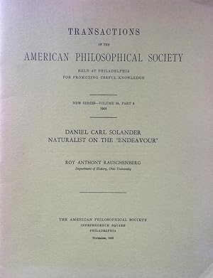Daniel Carl Solander, naturalist on the "Endeavour." (Transactions of the American Philosophical ...