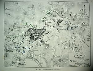Immagine del venditore per The Battle of Laon, Antique Battle Map from Alison's History of Europe Atlas 1789 -1815 venduto da Jacques Gander