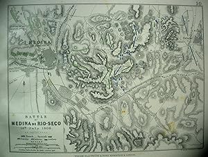 Seller image for The Battle of Medina De Rio-Seco, Antique Battle Map from Alison's History of Europe Atlas 1789 -1815 for sale by Jacques Gander