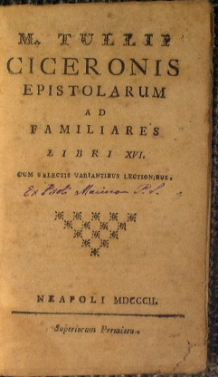 Imagen del vendedor de M. Tullii Ciceronis Epistolarum ad Familiares Libri XVI cum selectis variantibus lectionibus a la venta por Antica Libreria Srl