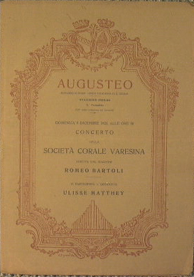 Augusteo. Municipio di Roma. Regia Accademia di S:Cecilia. Stagione 1923-24 V Concerto 9 Dicembre...