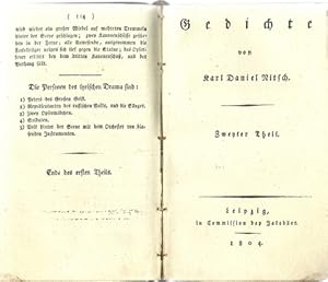 Bild des Verkufers fr Gedichte 1. und 2. Theil in einem Band zum Verkauf von ANTIQUARIAT H. EPPLER