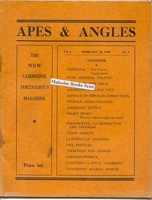 Image du vendeur pour Apes & Angles The New Cambridge magazine 1935 Vol.1 No. 3 mis en vente par Malcolm Books