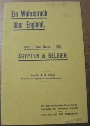 Seller image for Ein Wahrspruch ber England. 1882 - 1914, zwei Daten gypten & Belgien. for sale by Bouquinerie du Varis