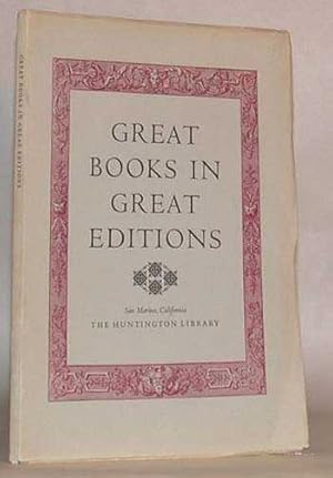 Seller image for Great Books in Great Editions. for sale by Sam Gatteno Books