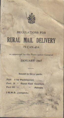 Regulations For Rural Mail Delivery in Canada, as approved by the Postmaster General