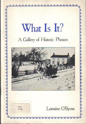 Bild des Verkufers fr What Is It? A Gallery of Historic Phrases zum Verkauf von Ron Barrons