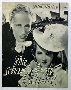 Bild des Verkufers fr Die scharlachrote Blume. Regie: Alexander Korda. Hauptrollen: Leslie Howard und Merle Oberon. Berlin (1934). 4to. (29 : 22,5 cm). Mit zahlr. Abbildungen. 4 Bl. Geheftet. zum Verkauf von Jrgen Patzer