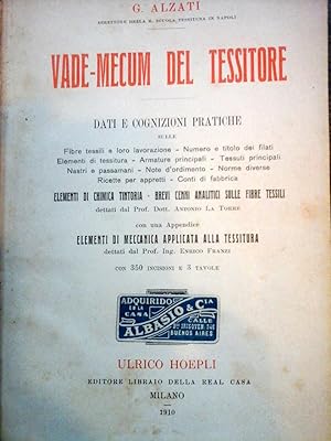 VADE MECUM DEL TESSITORE. 1st ed.