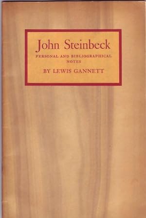 John Steinbeck Personal and Bibliographical Notes.