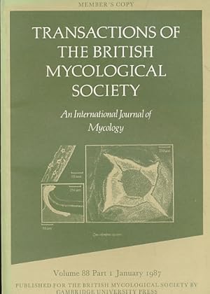 Image du vendeur pour Transactions of The British Mycological Society. Volume 88. Part 1. January 1987 mis en vente par Barter Books Ltd