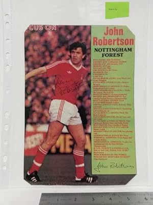 John Robertson Notts Forest Hand signed Autograph 1978