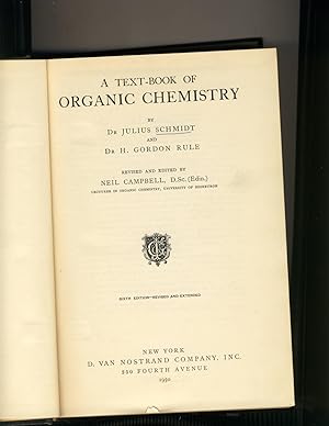 Bild des Verkufers fr A Text - Book of Organic Chemistry zum Verkauf von Richard Lemay