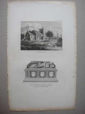 Eastington Church, Leicestershire, 1795, Antique Print