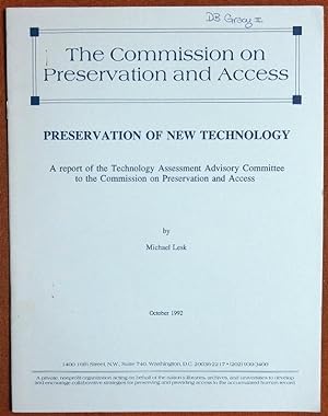 Seller image for Preservation of New Technology. for sale by GuthrieBooks