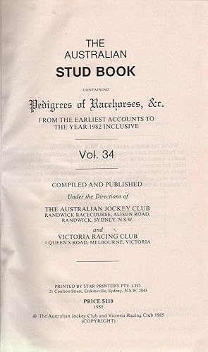 The Australian Stud Book Vol. 34