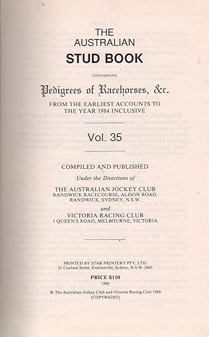 The Australian Stud Book Vol. 35