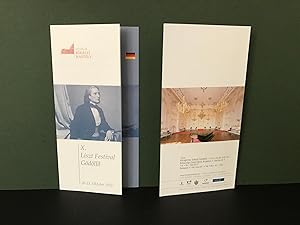 Immagine del venditore per ORIGINAL FOLDOUT PROGRAM FLYER for Franz Liszt Bicentennial-Related Performances - 10th Liszt Festival in Gdllo at the Royal Palace in Budapest - 20-23 October 2011 - Gdlloi Kirlyi Kastly (TEXT IN GERMAN) venduto da Bookwood