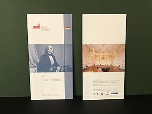 Immagine del venditore per ORIGINAL FOLDOUT PROGRAM FLYER for Franz Liszt Bicentennial-Related Performances - 10th Liszt Festival in Gdllo at the Royal Palace in Budapest - 20-23 October 2011 - Gdlloi Kirlyi Kastly (TEXT IN ITALIAN) venduto da Bookwood