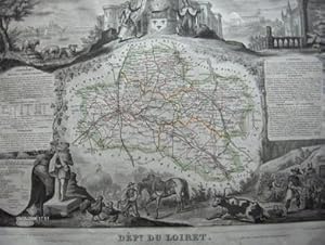 Image du vendeur pour Atlas National illustr - Carte du Dpartement du Loiret. Grave par Larguillermie et Rainaud. (PHOTO disponible sur demande). mis en vente par Pierre de RONSARD