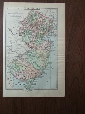 Image du vendeur pour Johnson's Map of New Jersey - Original (1895) mis en vente par Imperial Books and Collectibles