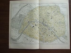 Image du vendeur pour Johnson's Map of Paris (France) - Original (1895) mis en vente par Imperial Books and Collectibles