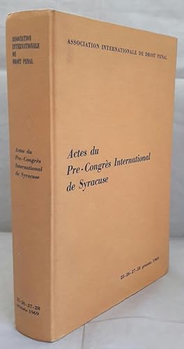 Seller image for Actes du Pre-Congrs International de Syracuse. for sale by Addyman Books