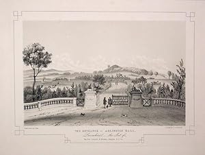 Fine Original Antique Lithograph Illustrating The Entrance to Adlington Hall in Lancashire, The S...