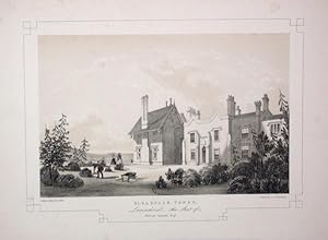 Fine Original Antique Lithograph Illustrating Bleasdale Tower in Lancashire, The Seat of William ...