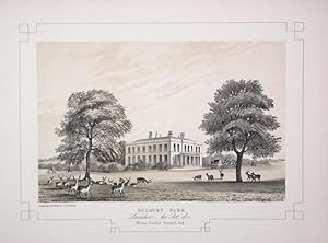 Fine Original Antique Lithograph Print Illustrating Duxbury Park in Lancashire, The Seat of Willi...