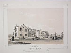 Fine Original Antique Lithograph Illustrating Emmott Hall in Lancashire, The Seat of George Emmot...