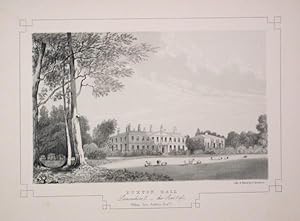 Fine Original Antique Lithograph Illustrating Euxton Hall in Lancashire, The Seat of William Ince...