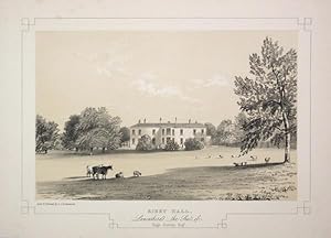 Fine Original Antique Lithograph Illustrating Ribby Hall in Lancashire, The Seat of Hugh Hornby, ...