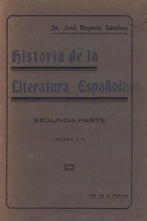 SINTEXIS DE HISTORIA DE LA LITERATURA ESPAÑOLA. Segunda Parte (curso 5º)