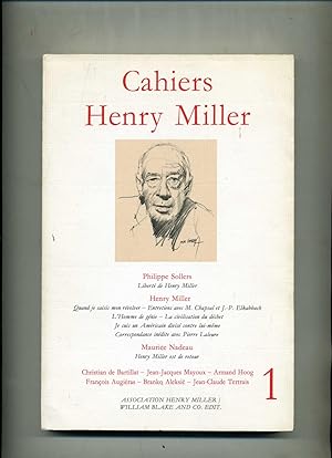 CAHIERS HENRY MILLER N° 1 .