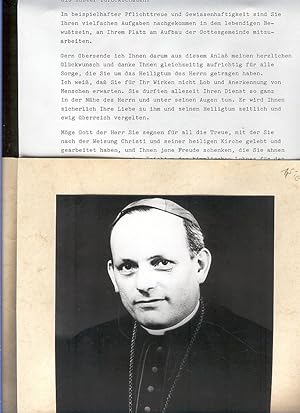 Bild des Verkufers fr Dankesschreiben zum 25jhrigen Ksterjubilum eines Kirchenmitarbeiters. zum Verkauf von Paderbuch e.Kfm. Inh. Ralf R. Eichmann