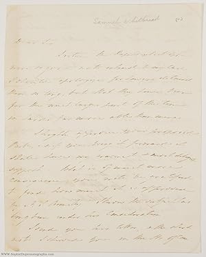 Autograph Letter Signed to an unnamed correspondent, (Samuel, 1764-1815, Politician, Son of the B...