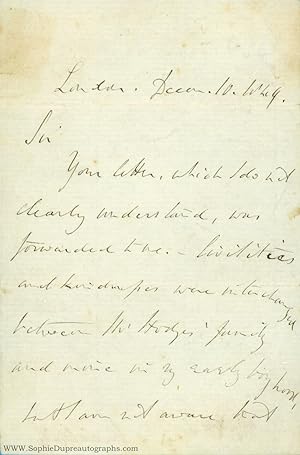 Good Autograph Letter Signed to 'Sir', (William Charles, 1793-1873, Actor)