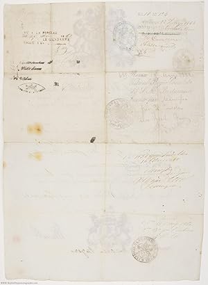 Passport with engraved signature 'J Russell' as Foreign Secretary, (Lord John, 1st Earl, 1792-187...