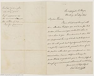 Autograph Letter Signed to Admiral Sir Richard Thomas, (Sir Edward, 1770-1851, Admiral)