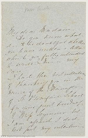 Group of 5 Autograph Letter Signed to Mrs Bramston or to Miss Anna Bramston, (Elizabeth Missing, ...